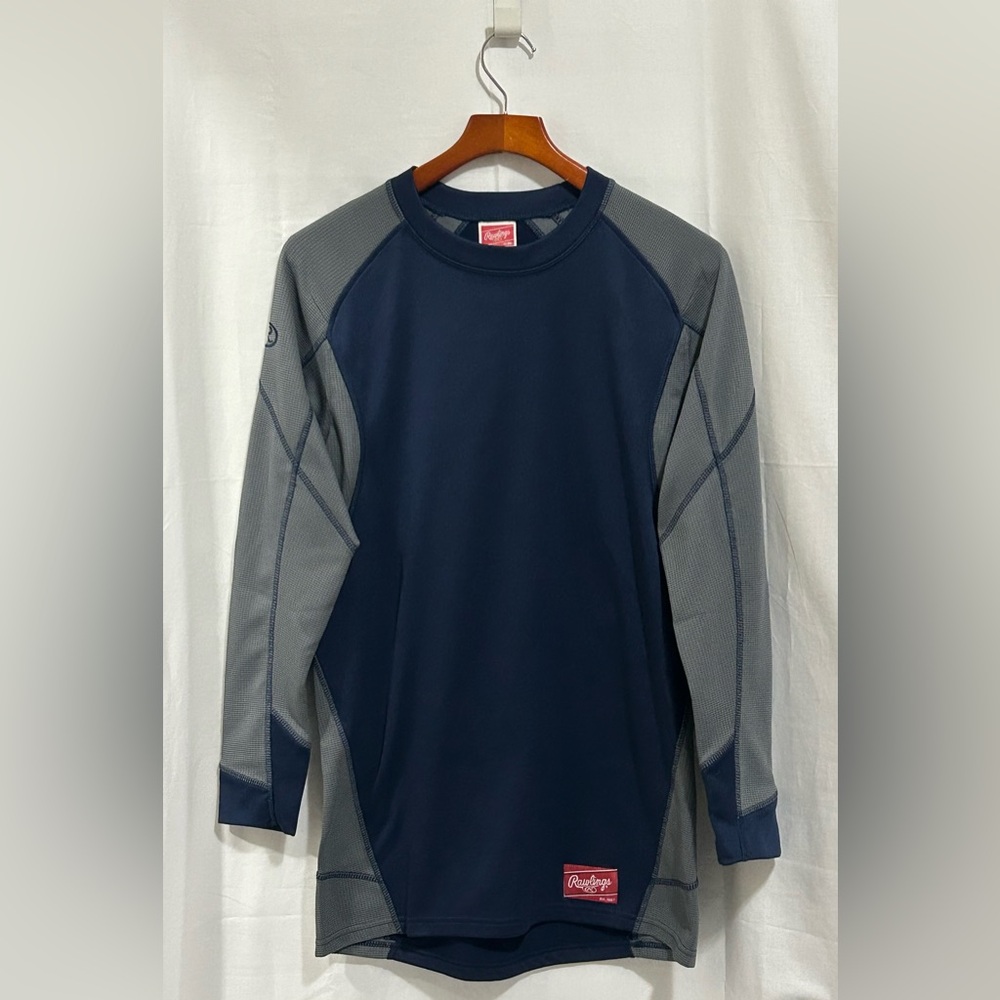 Rawlings - Navy and Gray Raglan Athletic Long Sleeve Shirt